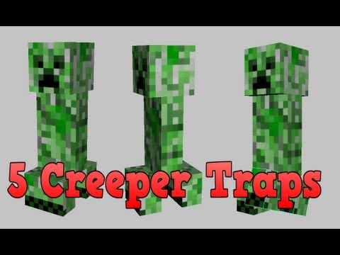 ibxtoycat - Minecraft Xbox 360 + One - 5 "Creeper Trap" Designs (Redstone Traps)