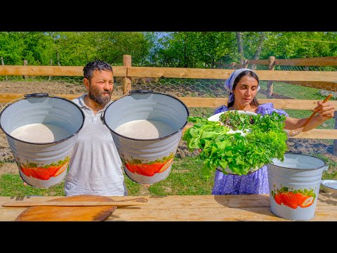 Family Farm Life, We Made Yogurt and Cooked Dovga in the Village!