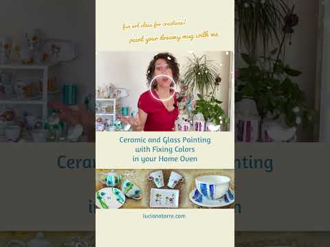 How to Paint Ceramic And Glass With Fixing Colors By Baking In Home Oven + Art class for Creatives