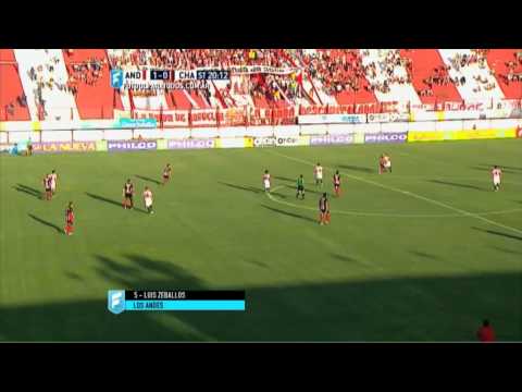 Gol de Zeballos. Los Andes 1 - Chacarita 0. Fecha 3. B Nacional 2015. FPT
