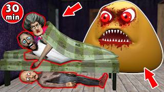Granny vs Scary Teacher 3D vs Grandpa vs Evil POU - funny horror animation (fun mix 12)