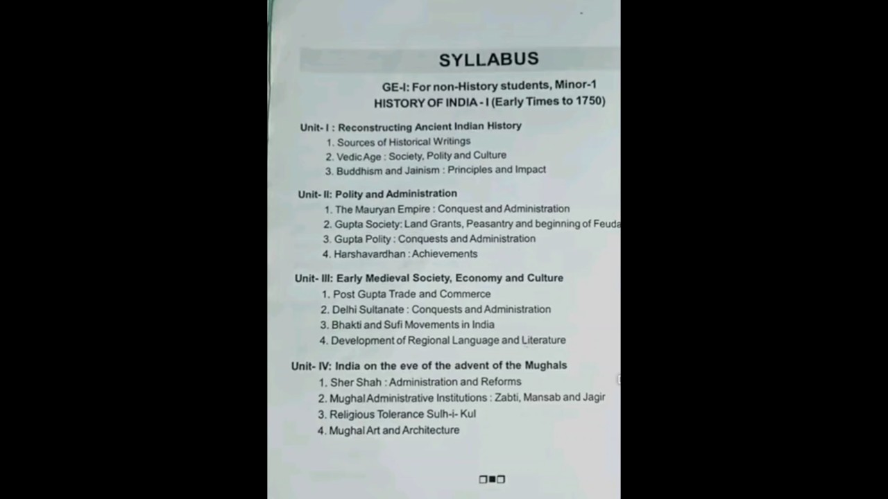 +3 1st semester history ge 1 syllabus 👍
