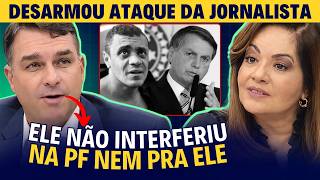 Flávio Bolsonaro refutes journalist's accusations in tense interview.