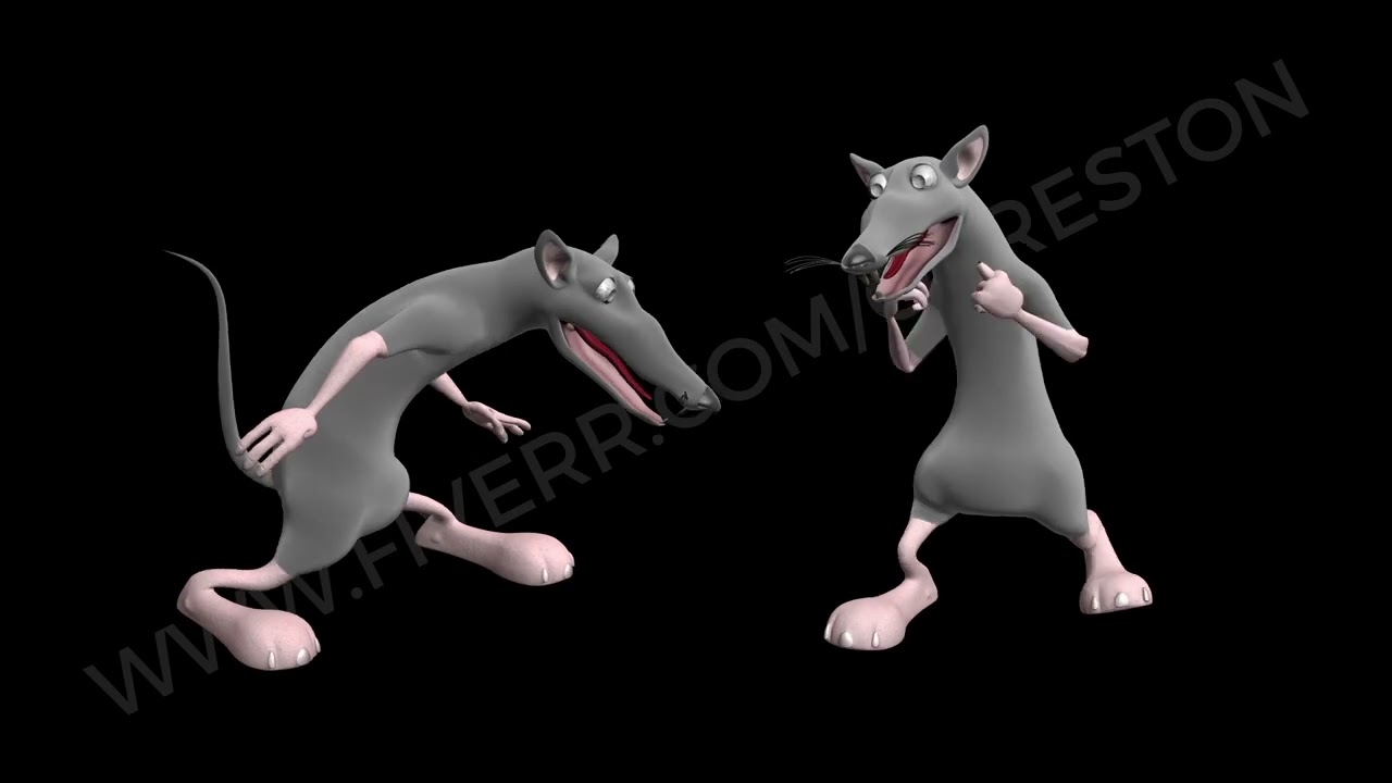 Dancing mouse. 3D realistic professional animation.