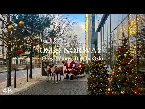 OSLO NORWAY, Grey Winter Day In Oslo! Virtual Walking 4K