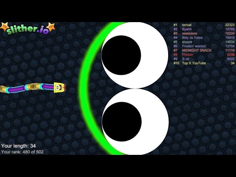 Slither.io A.I SPONGEBOB vs Giant Pro Snakes - Epic Skin Slitherio Vip Gameplay - World Record