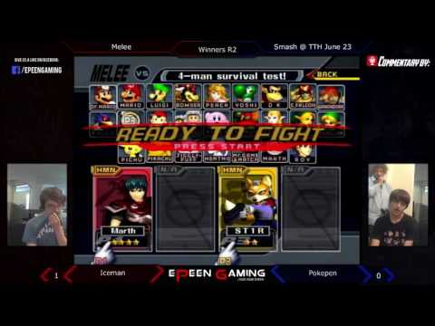 Smash @ TTH - Iceman (Marth) Vs. Pokepen (Fox) (Winners R2) - Melee