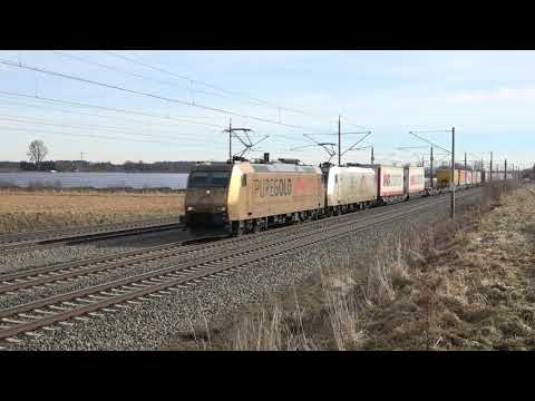 185 538 (Goldi) + 185 531 mit KLV bei Hattenhofen