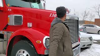 How to lift Freightliner hood.