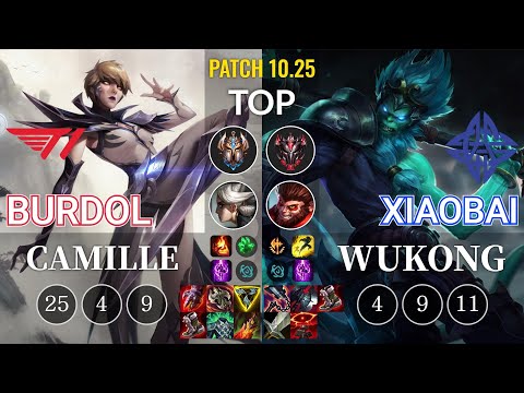 T1 Burdol Camille vs ES Xiaobai Wukong Top - KR Patch 10.25