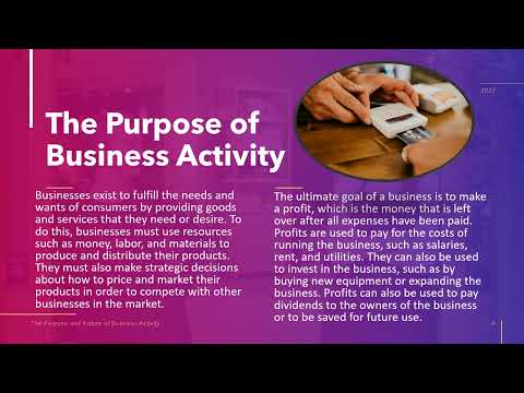 The Purpose and Nature of Business Activity - Business Studies 1.1.1