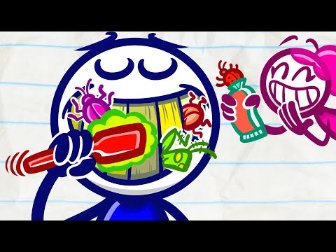 Pencilmate Can't Stop Chewing! -in- "Gum And Gummer" | Pencilmation Cartoons