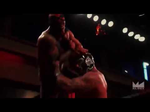 Mil Muertes chokeslams Prince Puma through 2 tables