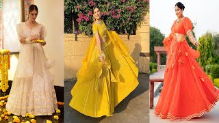 Plain Fabric Lehenga With Gotta Laces Designs Ideas||New Plain Organza Fabric Lehenga Designs