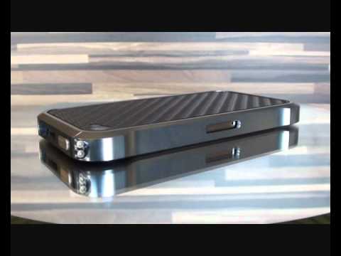 Aluminium Bumper Case Echt Carbon für IPHONE 4 Anthrazit