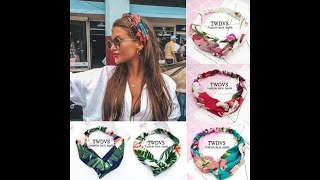 Women headband turban solid girls knot hairband hair accessories twisted ladies makeup summer