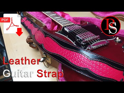 How to Make A Leather Guitar Strap / Leatherwork With .pdf Pattern Video