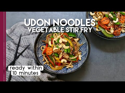 Udon Noodles | Quick Healthy Vegetable Stir Fry ready within 10 minutes