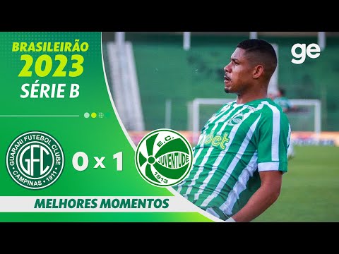 Gols e lances de Guarani x Juventude-RS