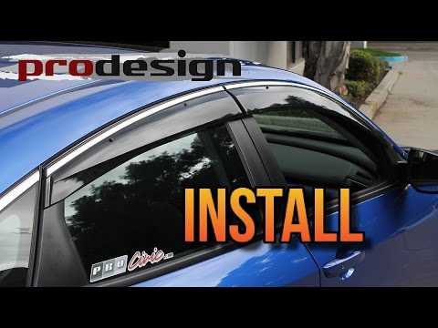 PRO Design Side Window Visor Install - Honda Civic 2016 2017 2018 2019 2020 2021 10th Gen