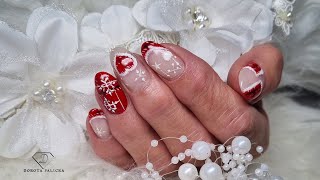 Christmas mix nail art. Watch me do rebalance with gel on my client in real time. Christmas nails