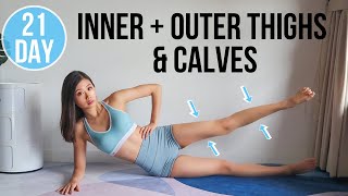 Download lagu 21-DAY INNER   OUTER THIGHS & CALVES BURN (No Jumping) | Lower Body Transform Program mp3