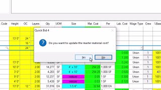 Quick Bid - Adjusting Material & Labor in a Condition