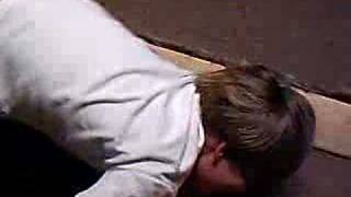 My little brother,trying to be a football player