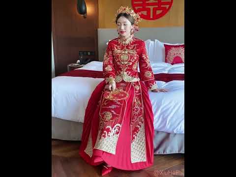 Xiu He Clothes 秀禾服 China Style Wedding Gown Chinese Hanfu #hanfu #xiuhefu #chinseDress #WeddingDres