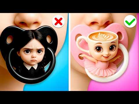 Wednesday vs Ballerina Cappuccina: Genius Parenting Hacks ☕ Crazy Gadgets