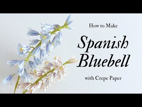 HOW TO MAKE SPANISH BLUEBELL with Crepe Paper | Easy step by step paper flower making tutorial