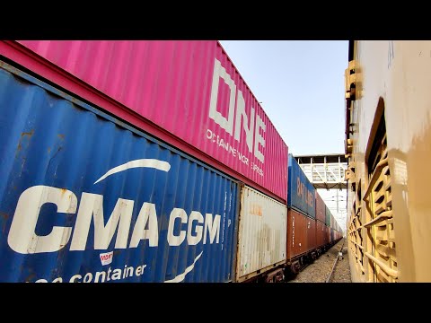 A World Record Set By India - DOUBLE STACK Container Freights (Under Electric Wires)