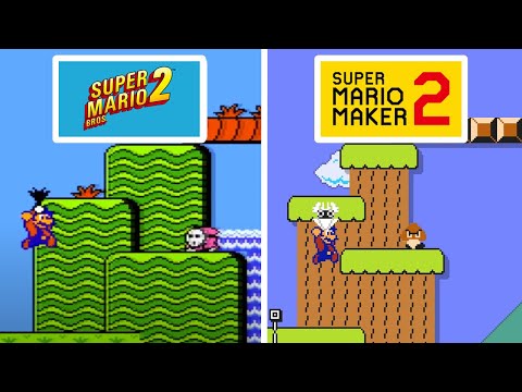 Super Mario Bros. 2's WORLD 1 Recreated in Super Mario Maker 2