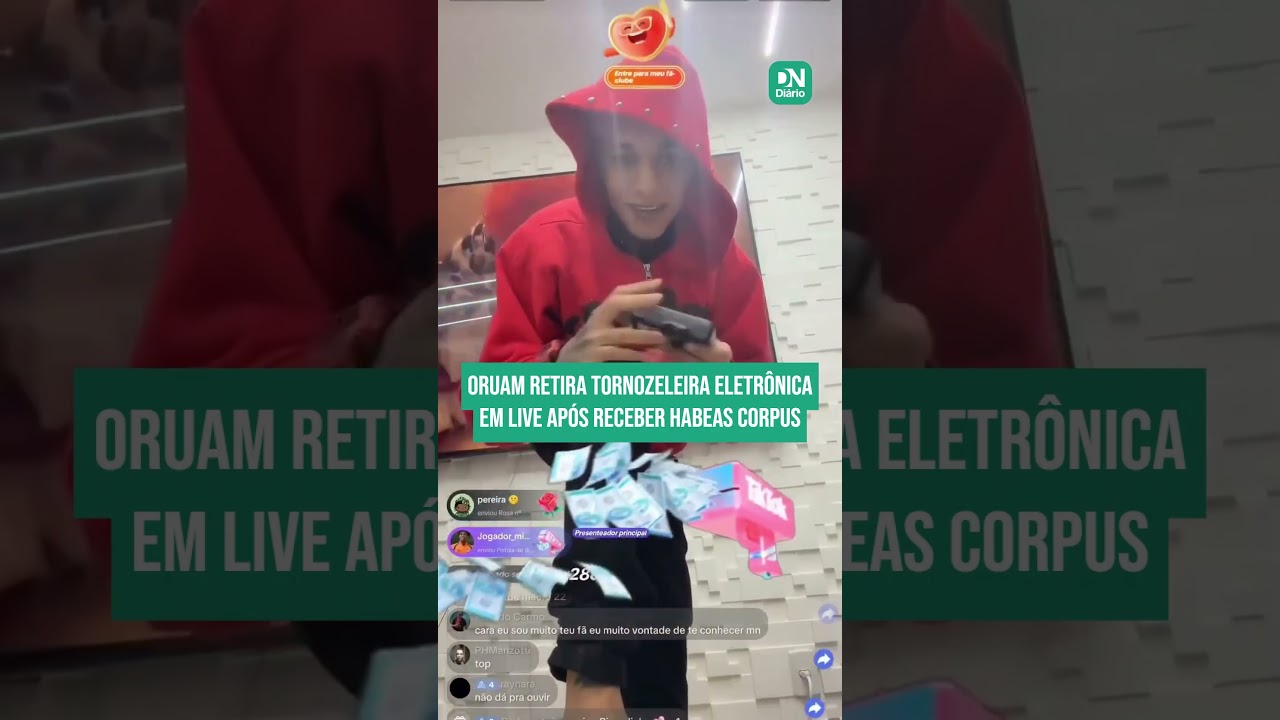 Imagem da notícia Vídeo: Oruam retira tornozeleira eletrônica em live após habeas corpus