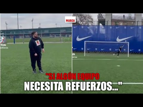 El golazo de falta directa de Ibai LLanos en la Ciudad Deportiva del FC Barcelona MARCA