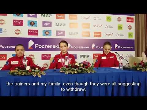 Shcherbakova, Valieva, Trusova - Interview at Russian Nationals 2021, Dec  26, 2020
