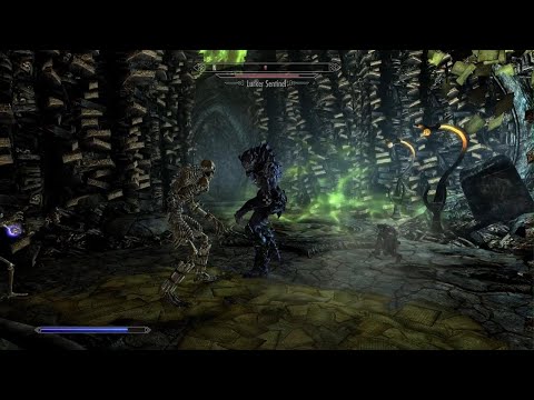 Skyrim_ Bone colossus with Wrathman and skeleton mage vs Sentinel Lurker!