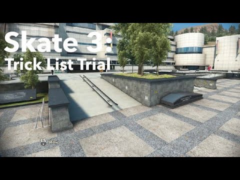 Skate 3 - Trick List Trial (1 minute walkthrough)