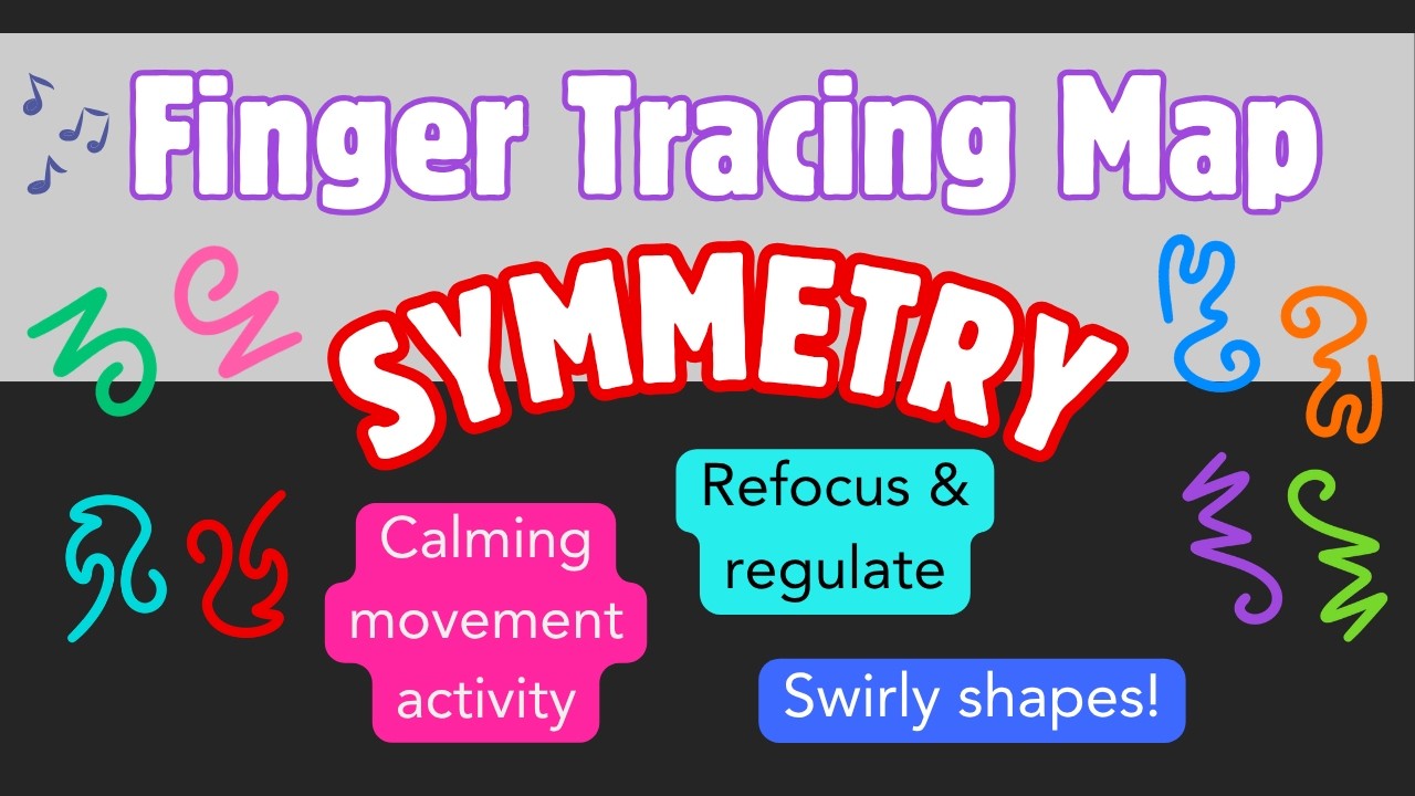 Mindfulness Finger Tracing Activity - Symmetry and Changing Colors - Calm Tracing Map Brain Break