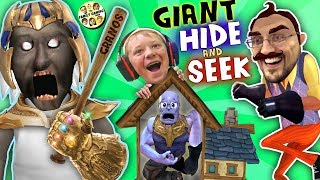 GRANNY's HOUSE Hide 'n Seek! HELLO NEIGHBOR GIANT vs MINI THANOS (FGTEEV Funny Game Challenge)