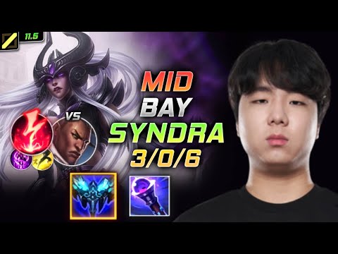 Bay Syndra MID vs Lucian - 베이 미드 신드라 템트리 룬 만년서리 감전 シンドラ Синдра 暗黑元首 星朵拉 - LOL KR 11.5
