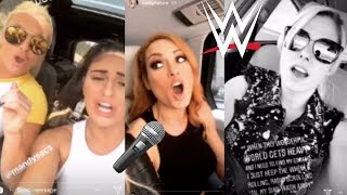 WWE Carpool Karaoke 2 ft Alexa Bliss, Mick Foley, Becky Lynch, Charlotte, Naomi, Riott Squad n MORE