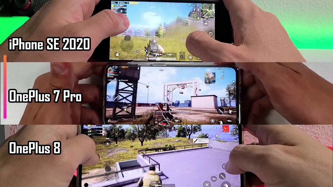 iPhone SE 2020 vs OnePlus 8 vs 7 Pro Gaming+Antutu speed test!Bionic A13 vs Snapdragon 865