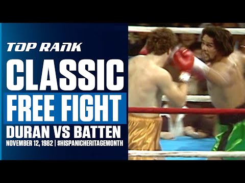 Roberto Duran Earns Unanimous Decision Against Jimmy Batten | HISPANIC HERITAGE MONTH | FREE FIGHT