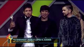40 MUSIC AWARDS - CANCIÓN DEL AÑO - TU ENEMIGO - PABLO LÓPEZ
