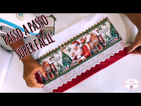 Pano de prato barrado fácil e rápido - passo a passo