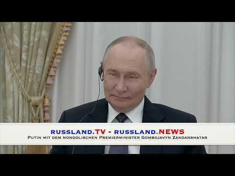 Putin mit dem mongolischen Premierminister Gombojavyn Zandanshatar