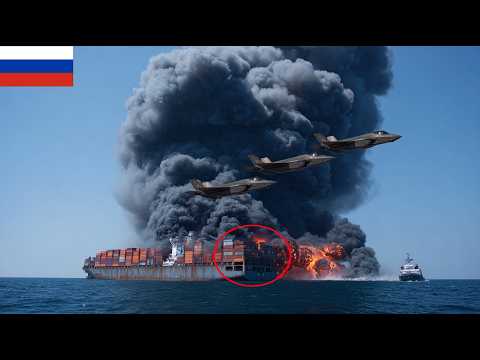 1 minute ago! Five US F-35 fighter jets sank a North Korean ship smuggling 15,300 weapons to Russia.