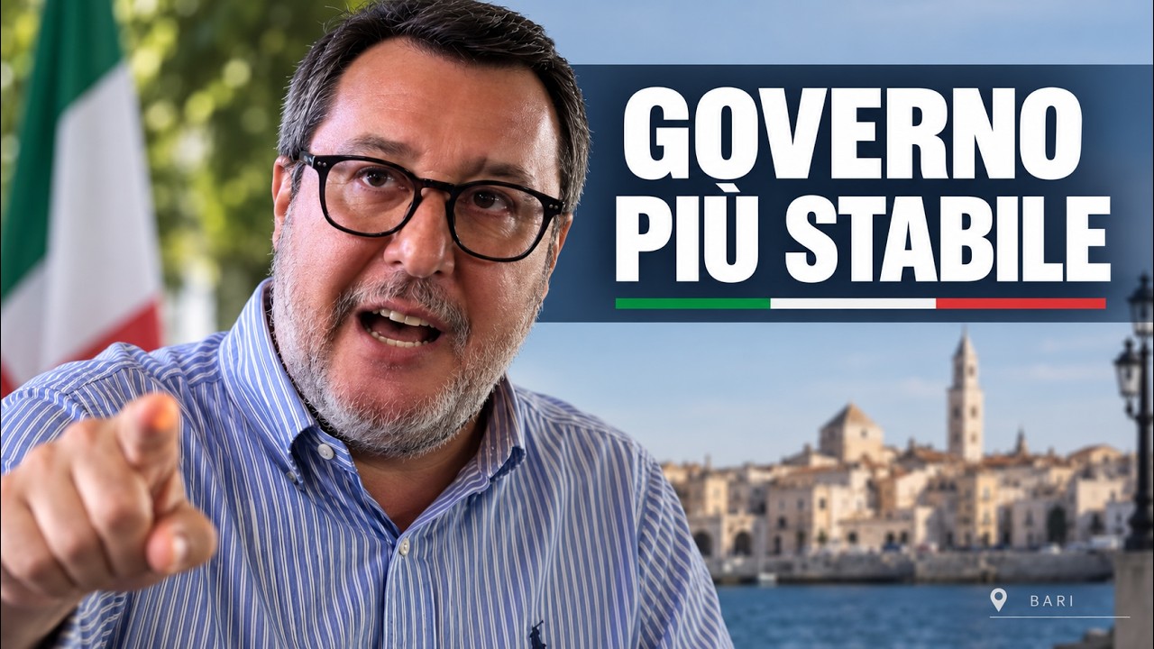 MATTEO SALVINI INTERVIENE ALL'EVENTO DI BARI "IL GOVERNO PIÙ STABILE"
