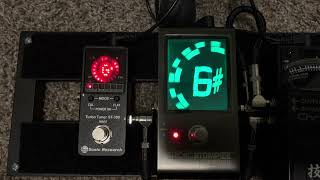 Video thumbnail for Turbo Tuner ST-300 mini vs Peterson Strobostomp HD by fiveightandten